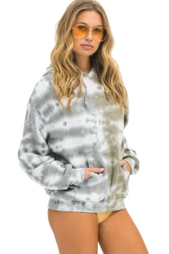Hoodies | Hoodies | Aviator Nation HAND DYED PULLOVER HOODIE RELAXED - TIE DYE GREY // OLIVE TIEDYEGREY//OLIVE