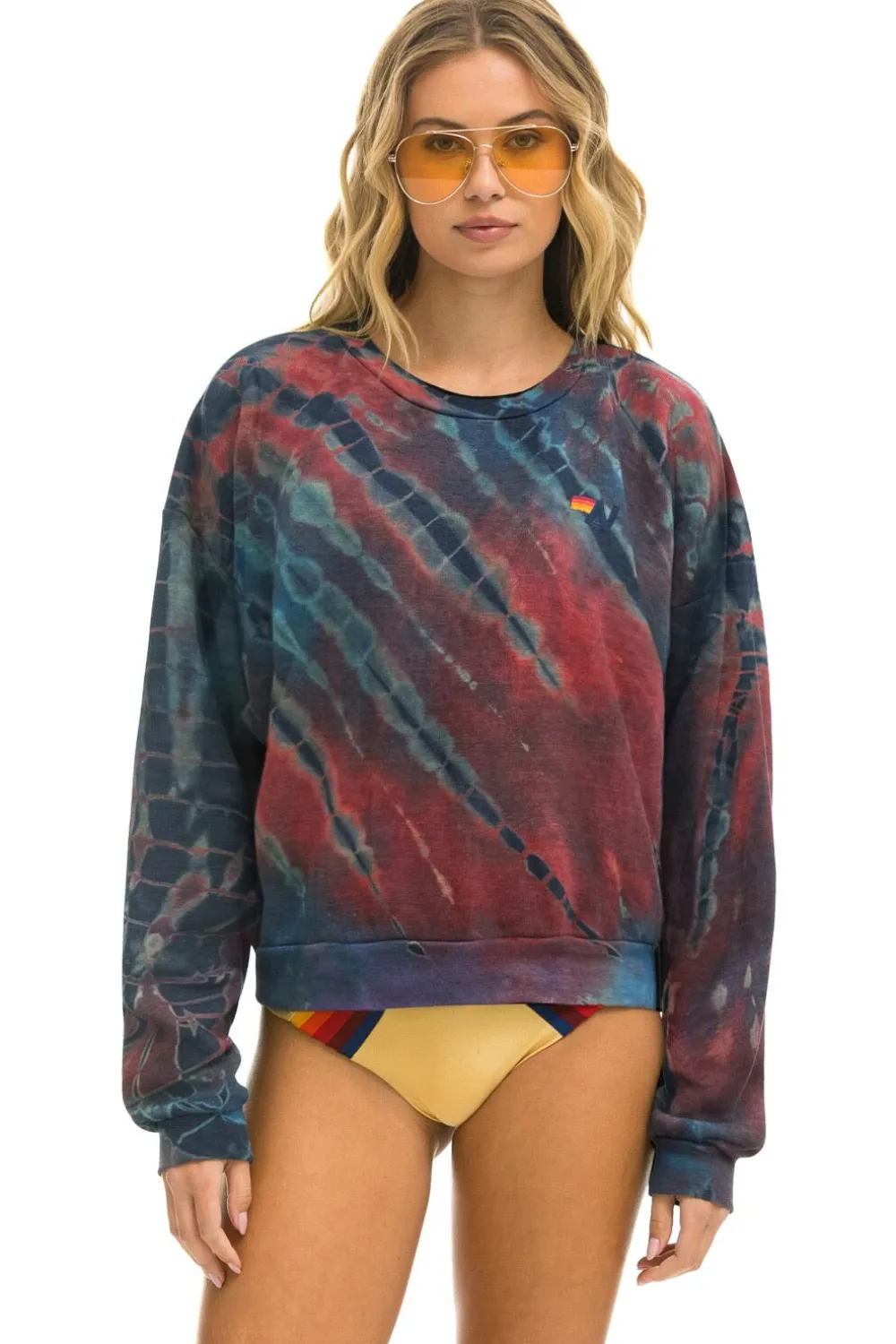 Sweatshirts | Sweatshirts | Aviator Nation HAND DYED RELAXED CREW SWEATSHIRT - TIE DYE MULTI TIEDYEMULTI