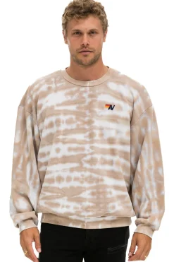 Sweatshirts | Sweatshirts | Aviator Nation HAND DYED RELAXED CREW SWEATSHIRT - TIE DYE SAND TIEDYESAND