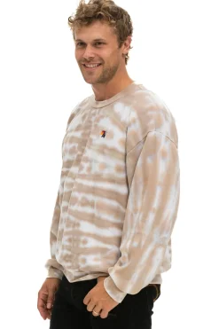 Sweatshirts | Sweatshirts | Aviator Nation HAND DYED RELAXED CREW SWEATSHIRT - TIE DYE SAND TIEDYESAND
