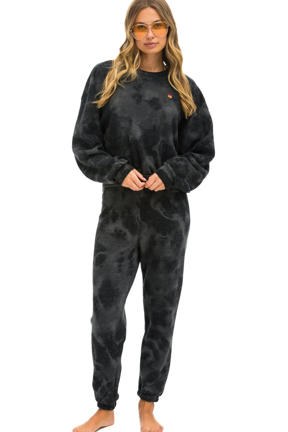 Sweatshirts | Sweatshirts | Aviator Nation HAND DYED RELAXED CREW SWEATSHIRT - TIE DYE VINTAGE CHARCOAL TIEDYEVINTAGECHARCOAL