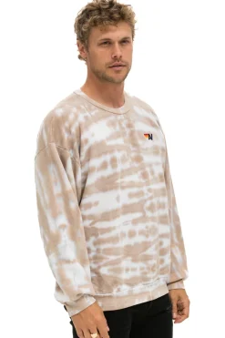 Sweatshirts | Sweatshirts | Aviator Nation HAND DYED RELAXED CREW SWEATSHIRT - TIE DYE SAND TIEDYESAND