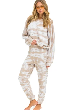 Sweatshirts | Sweatshirts | Aviator Nation HAND DYED RELAXED CREW SWEATSHIRT - TIE DYE SAND TIEDYESAND