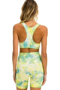 Activewear | Activewear | Aviator Nation HAND DYED SPORTS BRA - TIE DYE NEON YELLOW TIEDYENEONYELLOW