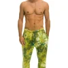 Sweatpants | Aviator Nation HAND DYED SWEATPANTS - TIE DYE GREEN YELLOW TIEDYEGREENYELLOW