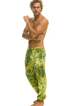 Sweatpants | Aviator Nation HAND DYED SWEATPANTS - TIE DYE GREEN YELLOW TIEDYEGREENYELLOW