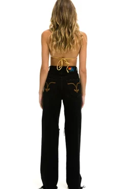 Denim | Denim | Aviator Nation HI RISE WIDE-LEG GYPSY JEAN - VINTAGE BLACK VINTAGEBLACK