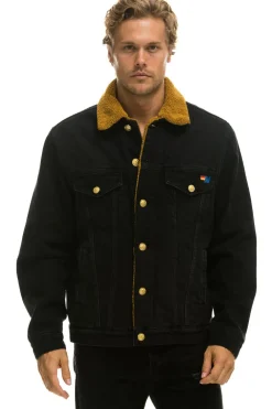 Denim | Denim | Aviator Nation HIGH ON LIFE RANCH SHERPA DENIM JACKET - VINTAGE BLACK VINTAGEBLACK