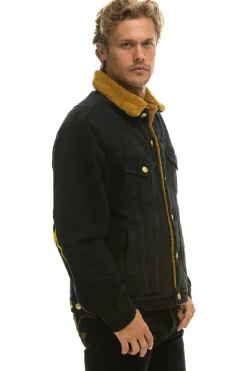 Denim | Denim | Aviator Nation HIGH ON LIFE RANCH SHERPA DENIM JACKET - VINTAGE BLACK VINTAGEBLACK