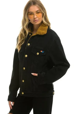 Denim | Denim | Aviator Nation HIGH ON LIFE RANCH SHERPA DENIM JACKET - VINTAGE BLACK VINTAGEBLACK