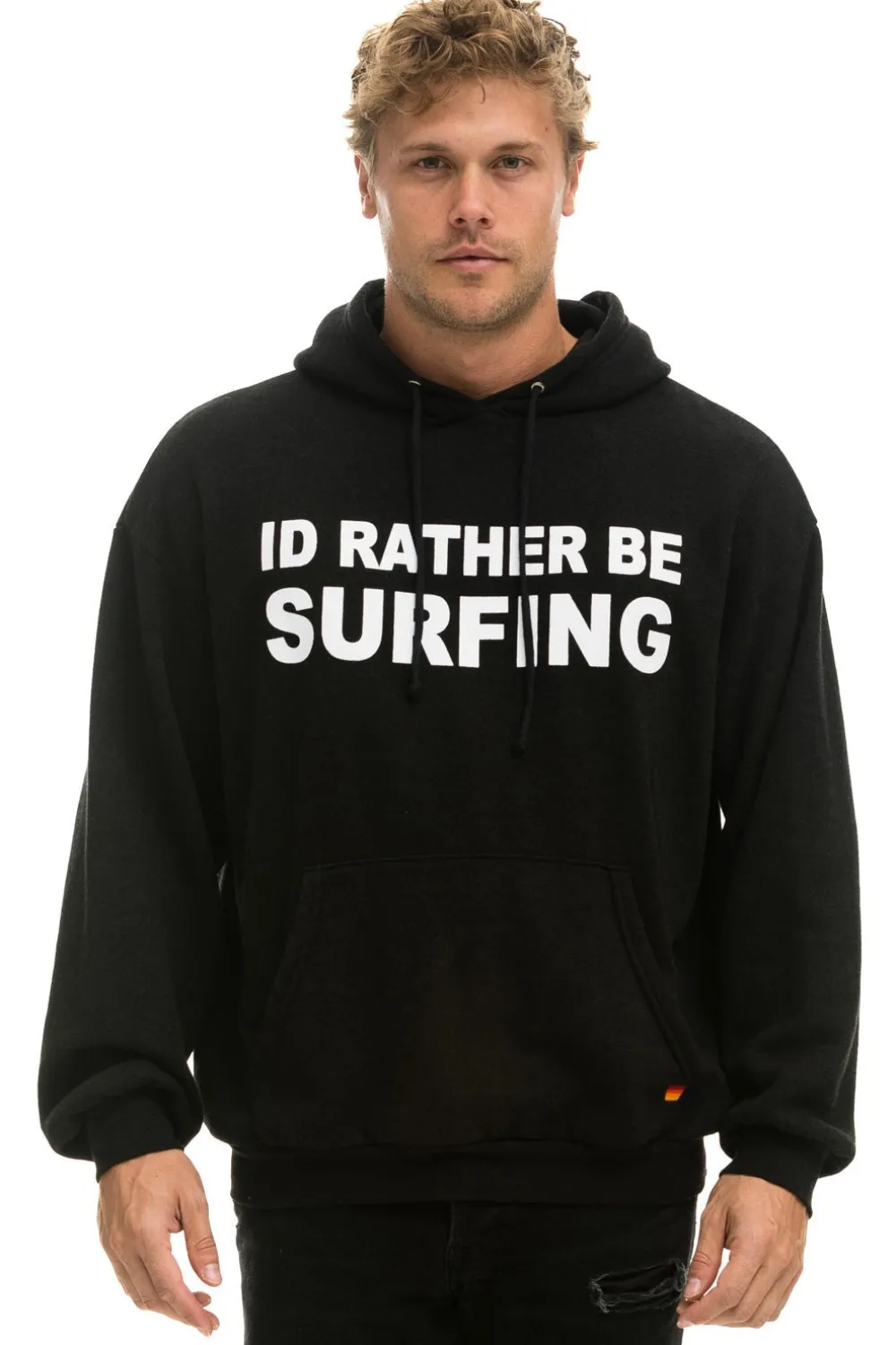 Hoodies | Hoodies | Aviator Nation ID RATHER BE SURFING RELAXED PULLOVER HOODIE - BLACK