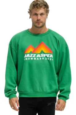 Sweatshirts | Sweatshirts | Aviator Nation JAZZ ASPEN SNOWMASS 2024 CREW SWEATSHIRT RELAXED - KELLY GREEN KELLYGREEN