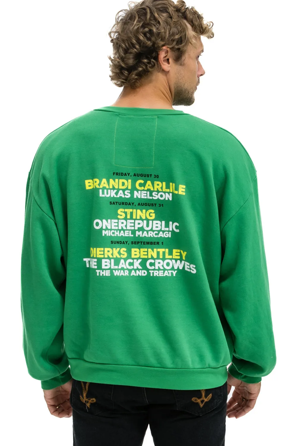 Sweatshirts | Sweatshirts | Aviator Nation JAZZ ASPEN SNOWMASS 2024 CREW SWEATSHIRT RELAXED - KELLY GREEN KELLYGREEN