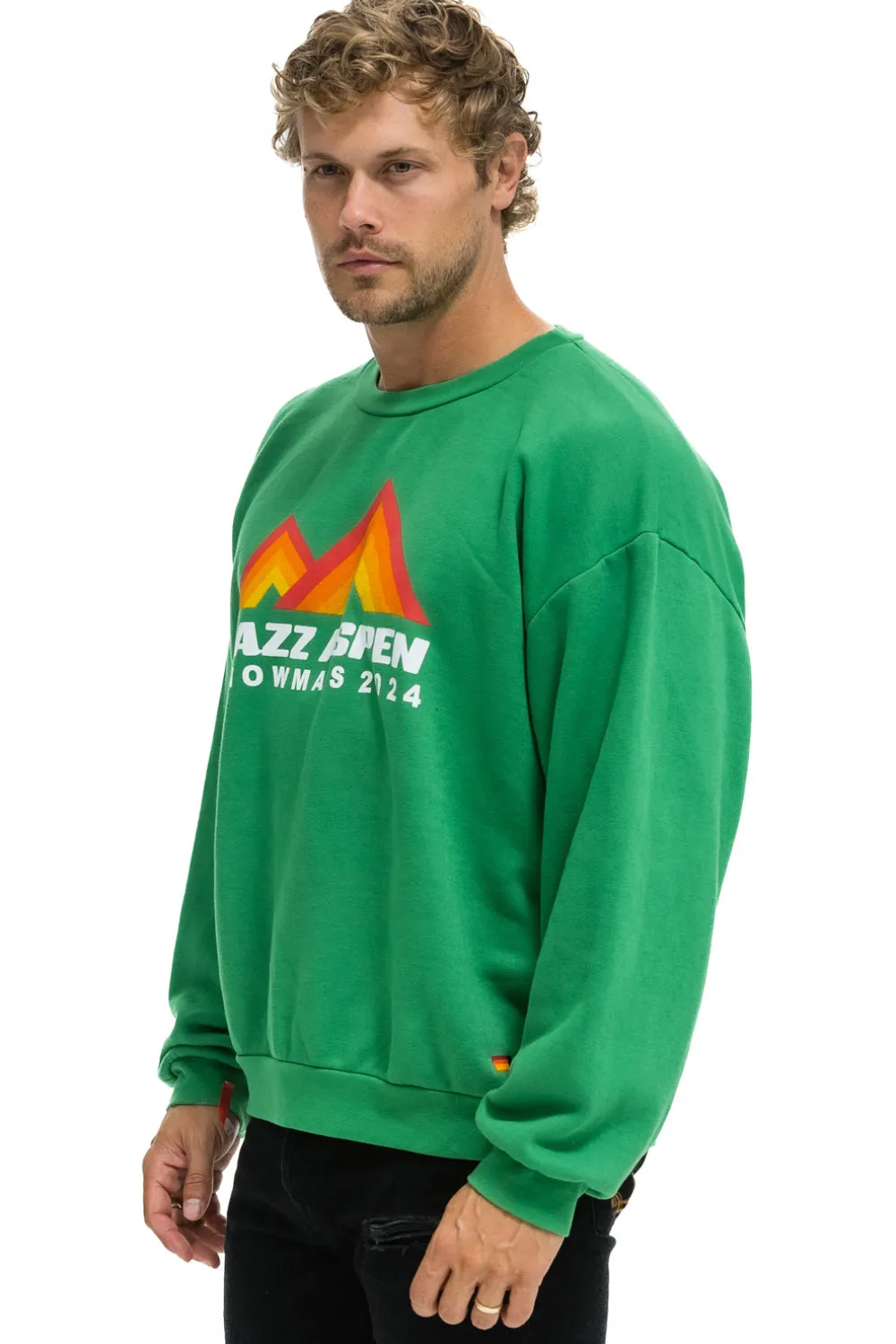 Sweatshirts | Sweatshirts | Aviator Nation JAZZ ASPEN SNOWMASS 2024 CREW SWEATSHIRT RELAXED - KELLY GREEN KELLYGREEN