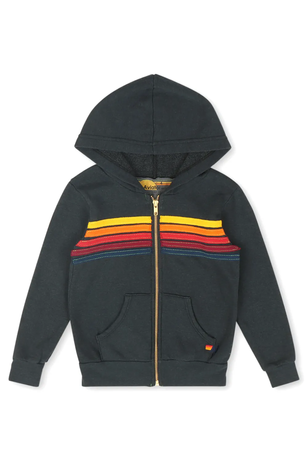 Kid's Hoodies | Aviator Nation KID'S 5 STRIPE HOODIE - CHARCOAL