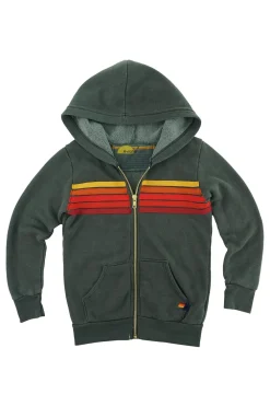 Kid's Hoodies | Aviator Nation KID'S 5 STRIPE HOODIE - DARK GREY // RAINBOW DARKGREY//RAINBOW