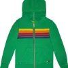 Kid's Hoodies | Aviator Nation KID'S 5 STRIPE HOODIE - KELLY GREEN KELLYGREEN