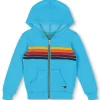 Kid's Hoodies | Aviator Nation KID'S 5 STRIPE HOODIE - NEON BLUE NEONBLUE