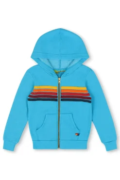 Kid's Hoodies | Aviator Nation KID'S 5 STRIPE HOODIE - NEON BLUE NEONBLUE