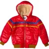 Kid's Outerwear | Aviator Nation KIDS 5 STRIPE TREKKER JACKET - GLOSSY CHERRY GLOSSYCHERRY