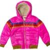 Kid's Outerwear | Aviator Nation KIDS 5 STRIPE TREKKER JACKET - GLOSSY NEON PINK GLOSSYNEONPINK