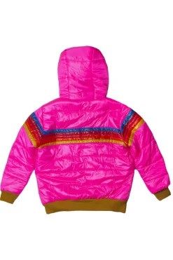 Kid's Outerwear | Aviator Nation KIDS 5 STRIPE TREKKER JACKET - GLOSSY NEON PINK GLOSSYNEONPINK