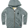 Kid's Hoodies | Aviator Nation KIDS BOLT PRINT ZIP HOODIE - HEATHER GREY HEATHERGREY