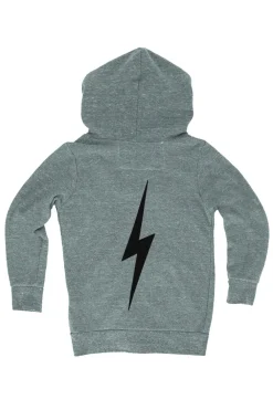 Kid's Hoodies | Aviator Nation KIDS BOLT PRINT ZIP HOODIE - HEATHER GREY HEATHERGREY