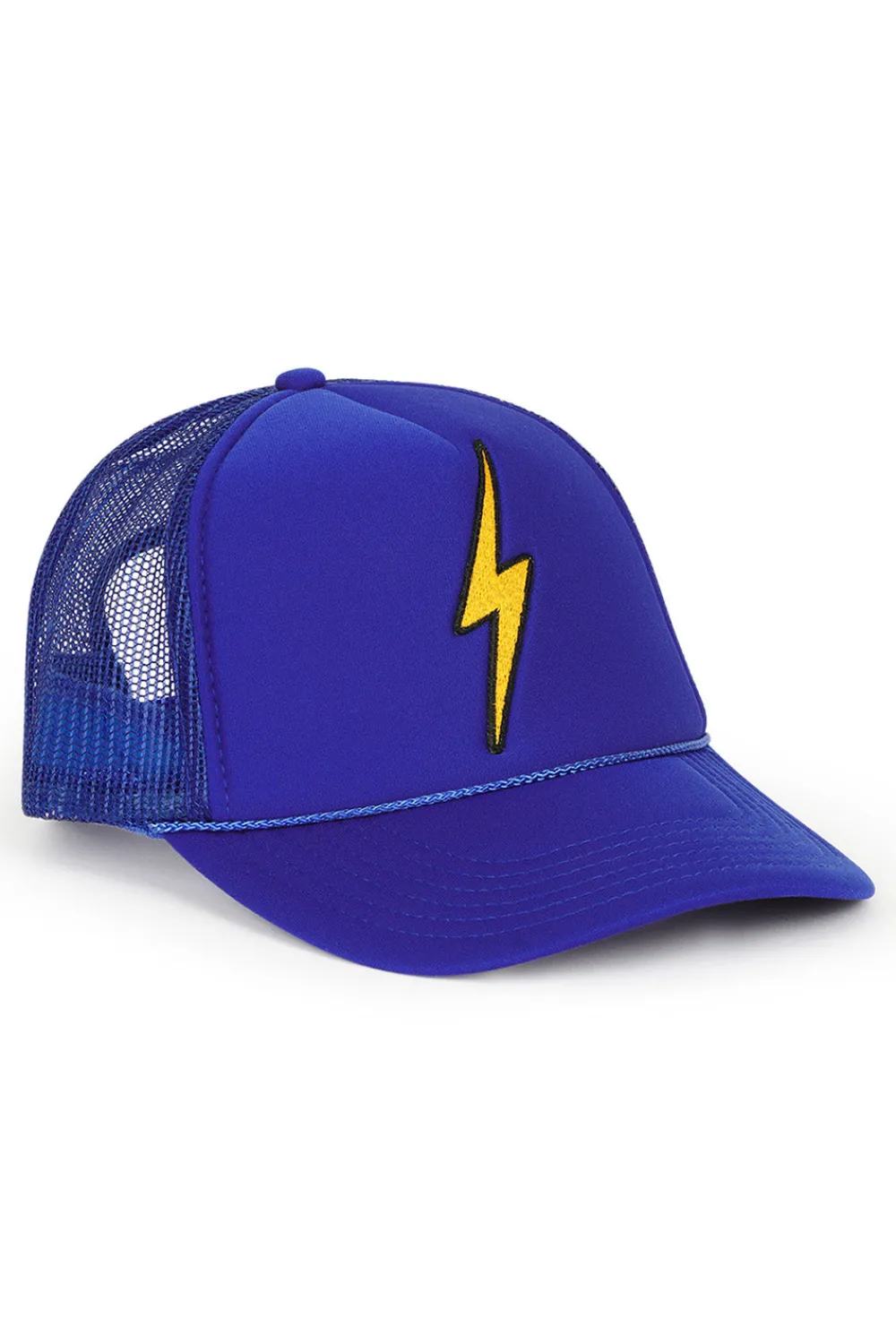 Kid's Trucker Hats | Aviator Nation KID'S BOLT VINTAGE TRUCKER HAT theperfectpairing!Allofourproductsgothroughanintensebreaking-downprocessthatgivesthemavintagefeelyou'lllovebecauseit'sbrokeninfromdayoneofwearingit.Allofourkid'shatsareadjustableandsmallerthantheadulthats.