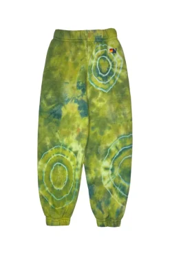 Kid's Sweatpants | Aviator Nation KID'S HAND DYED SWEATPANTS - TIE DYE GREEN YELLOW TIEDYEGREENYELLOW
