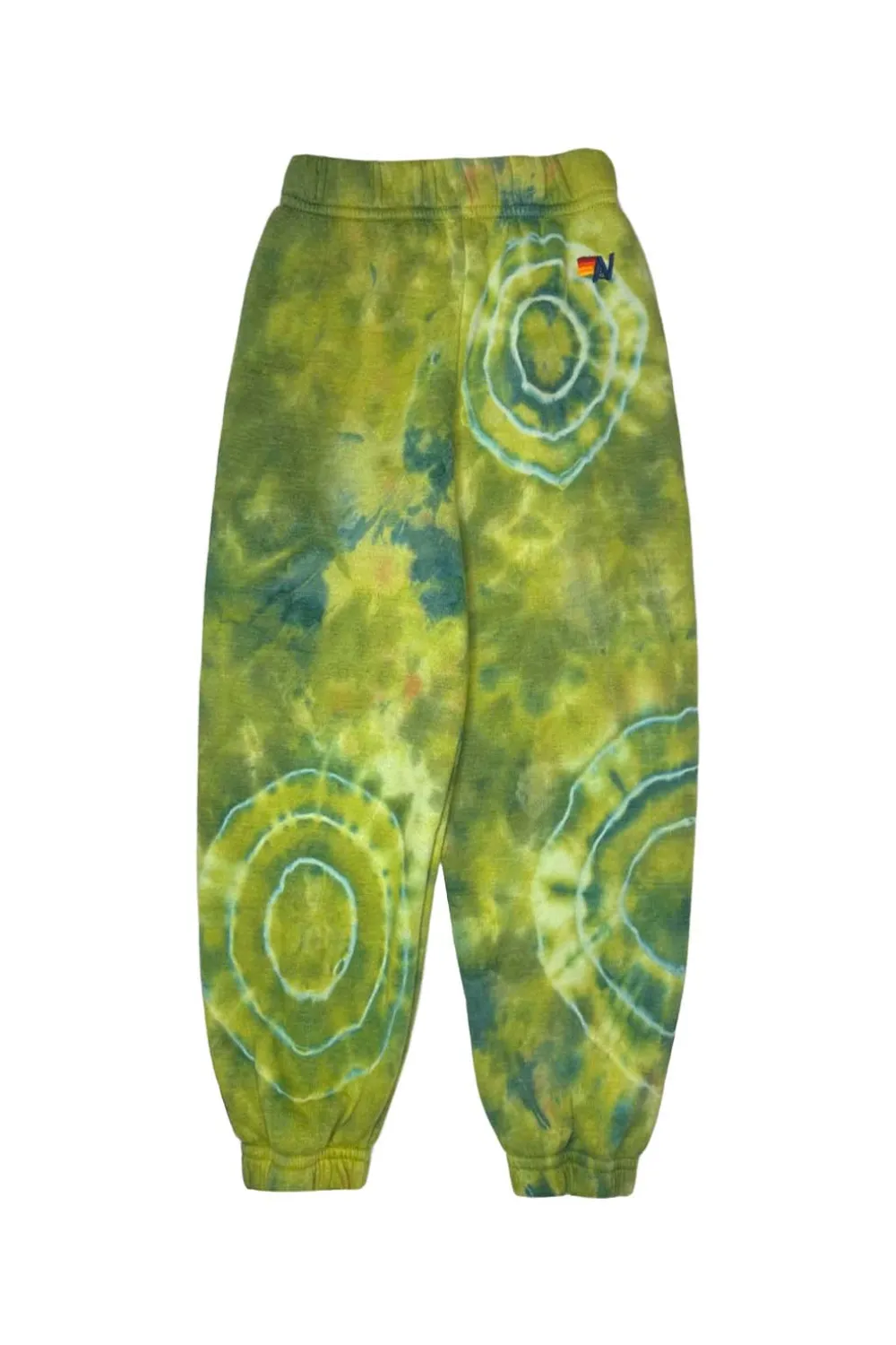 Kid's Sweatpants | Aviator Nation KID'S HAND DYED SWEATPANTS - TIE DYE GREEN YELLOW TIEDYEGREENYELLOW