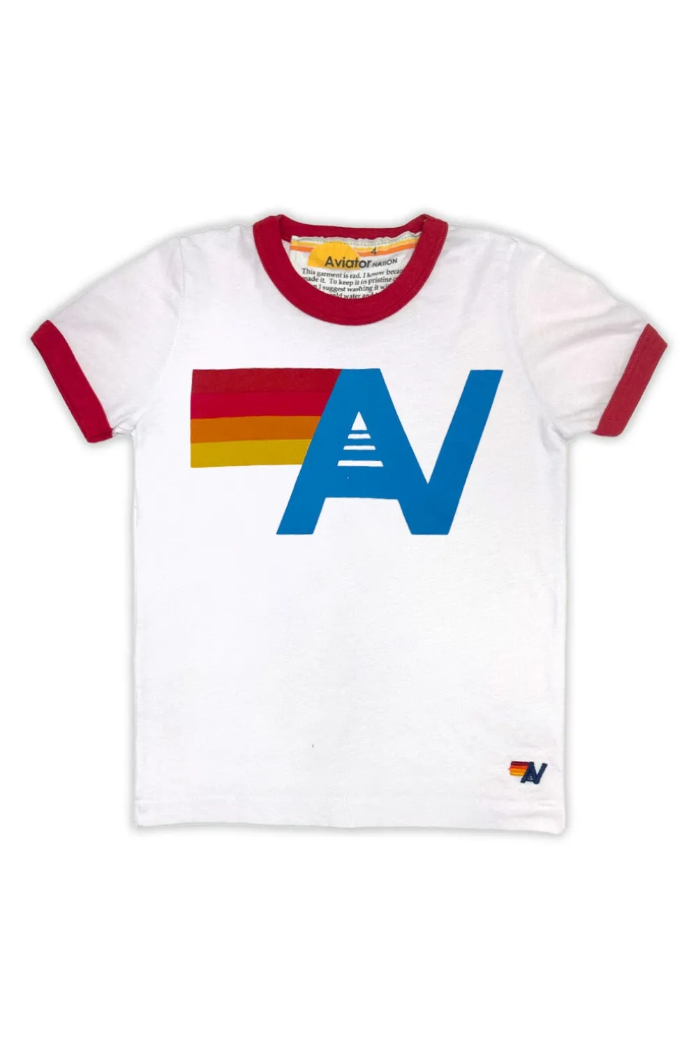Kid's Tees | Aviator Nation KID'S LOGO RINGER TEE - WHITE // RED WHITE//RED