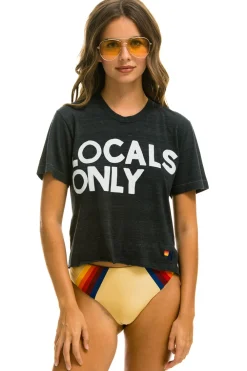 Boyfriend Tees | Tees | Aviator Nation LOCALS ONLY BOYFRIEND TEE - CHARCOAL