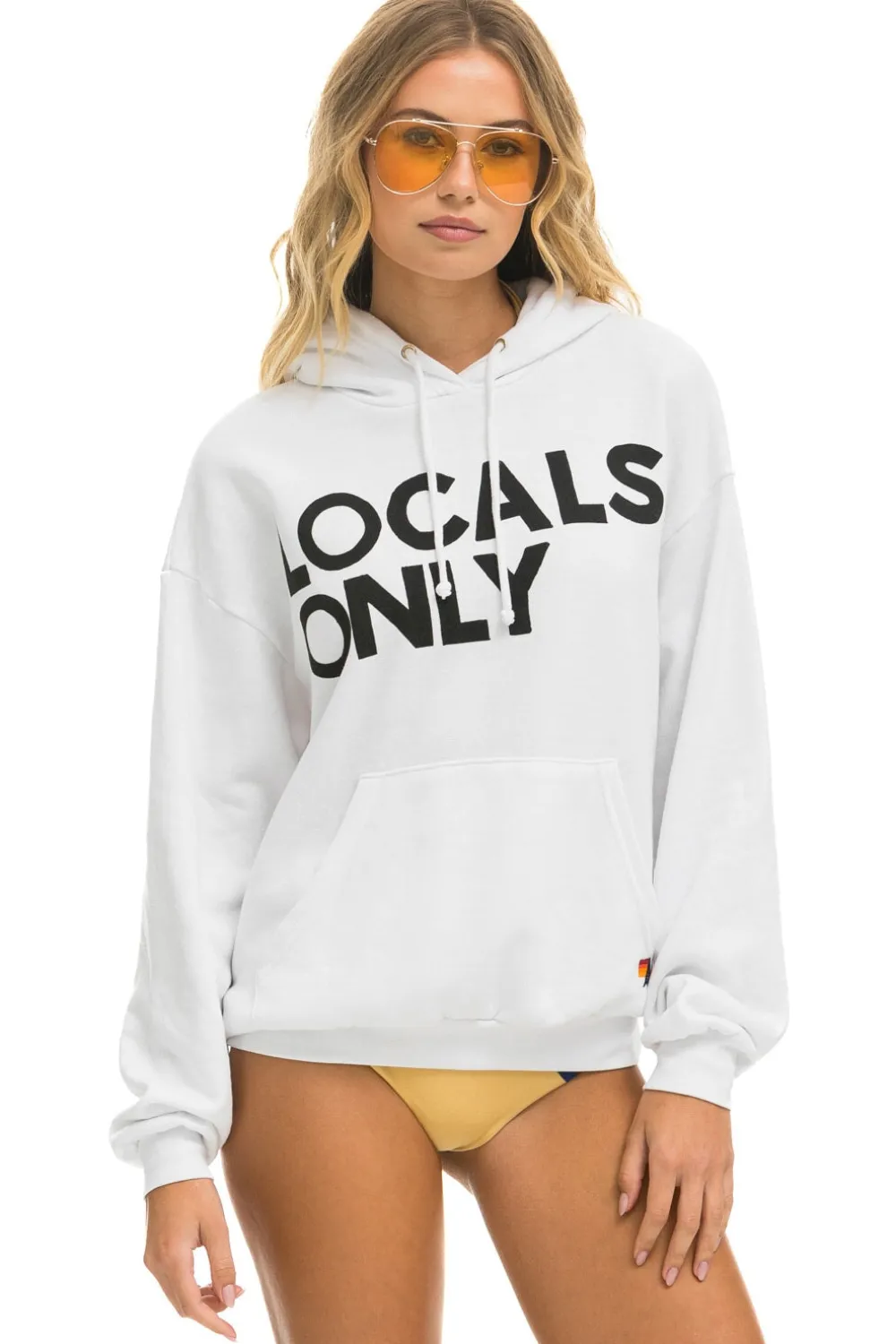 Hoodies | Hoodies | Aviator Nation LOCALS ONLY RELAXED PULLOVER HOODIE - WHITE