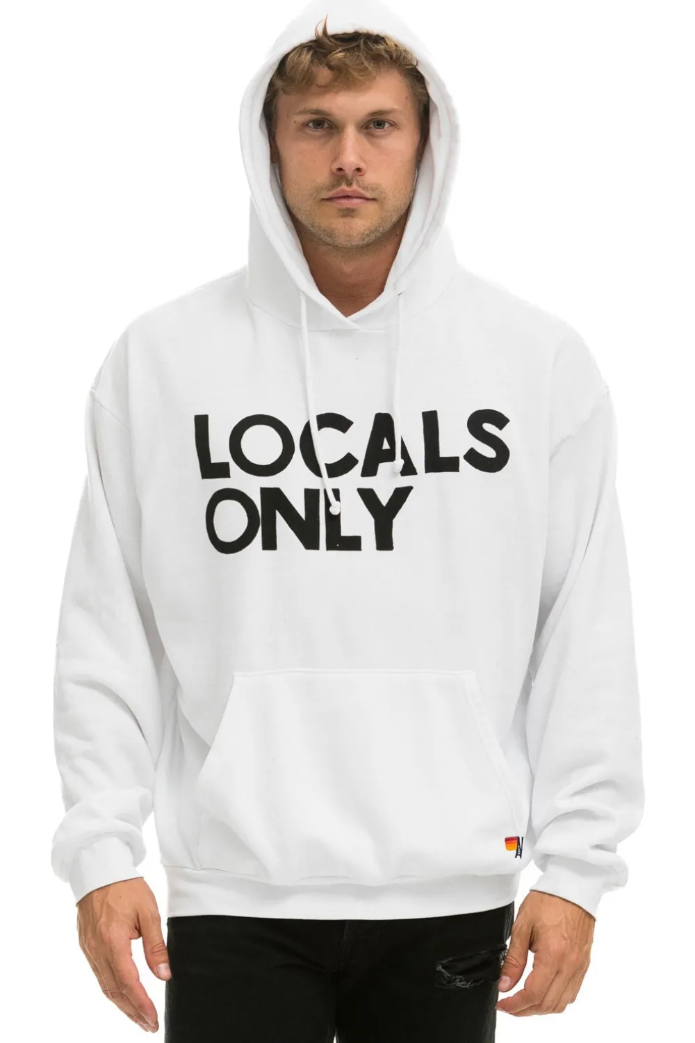 Hoodies | Hoodies | Aviator Nation LOCALS ONLY RELAXED PULLOVER HOODIE - WHITE