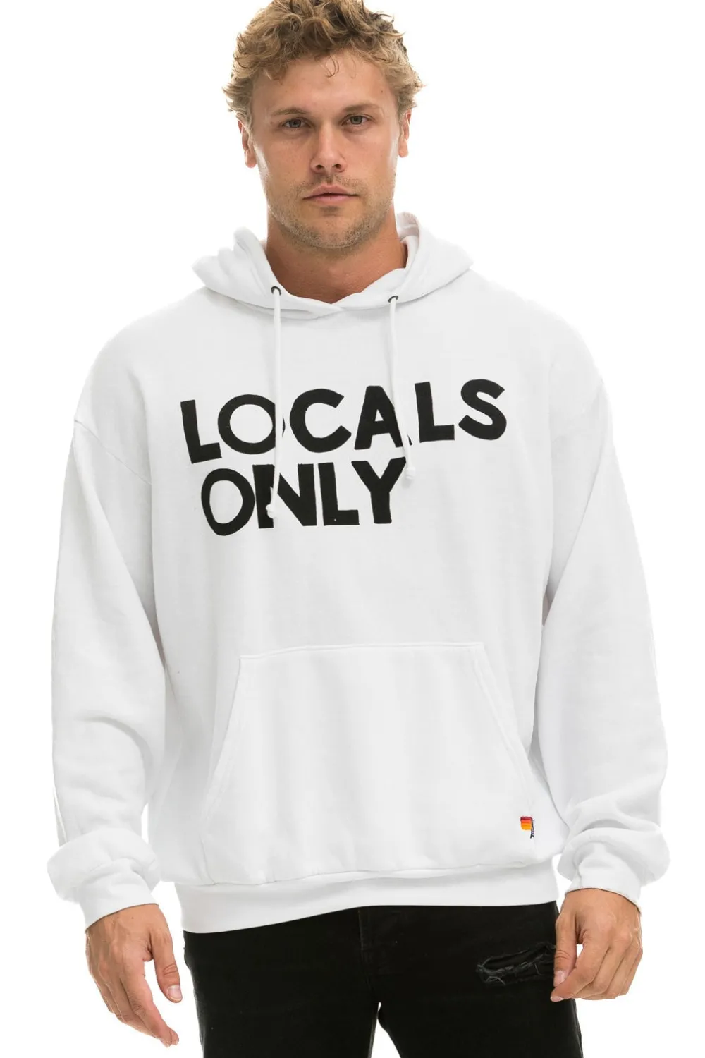 Hoodies | Hoodies | Aviator Nation LOCALS ONLY RELAXED PULLOVER HOODIE - WHITE
