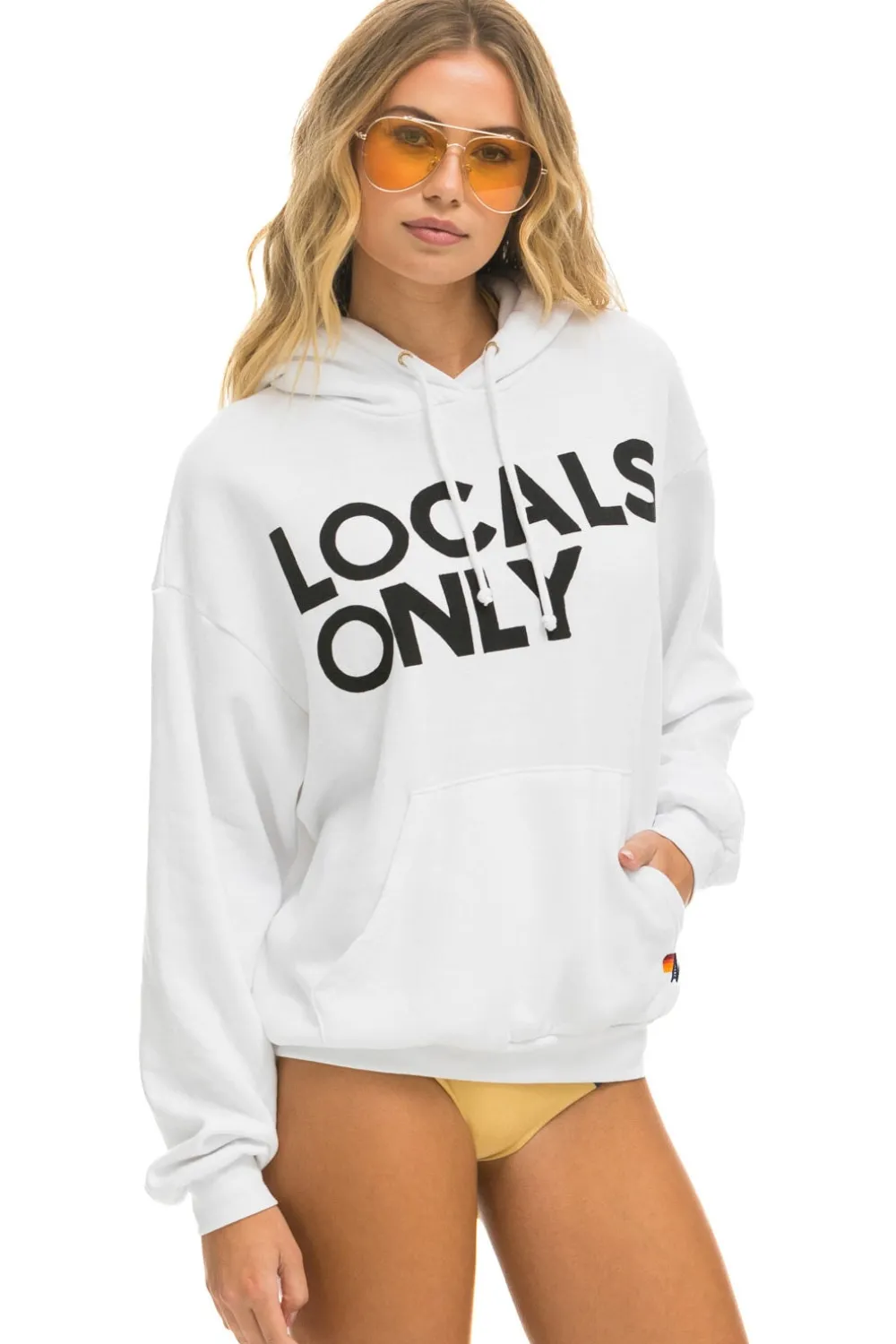 Hoodies | Hoodies | Aviator Nation LOCALS ONLY RELAXED PULLOVER HOODIE - WHITE