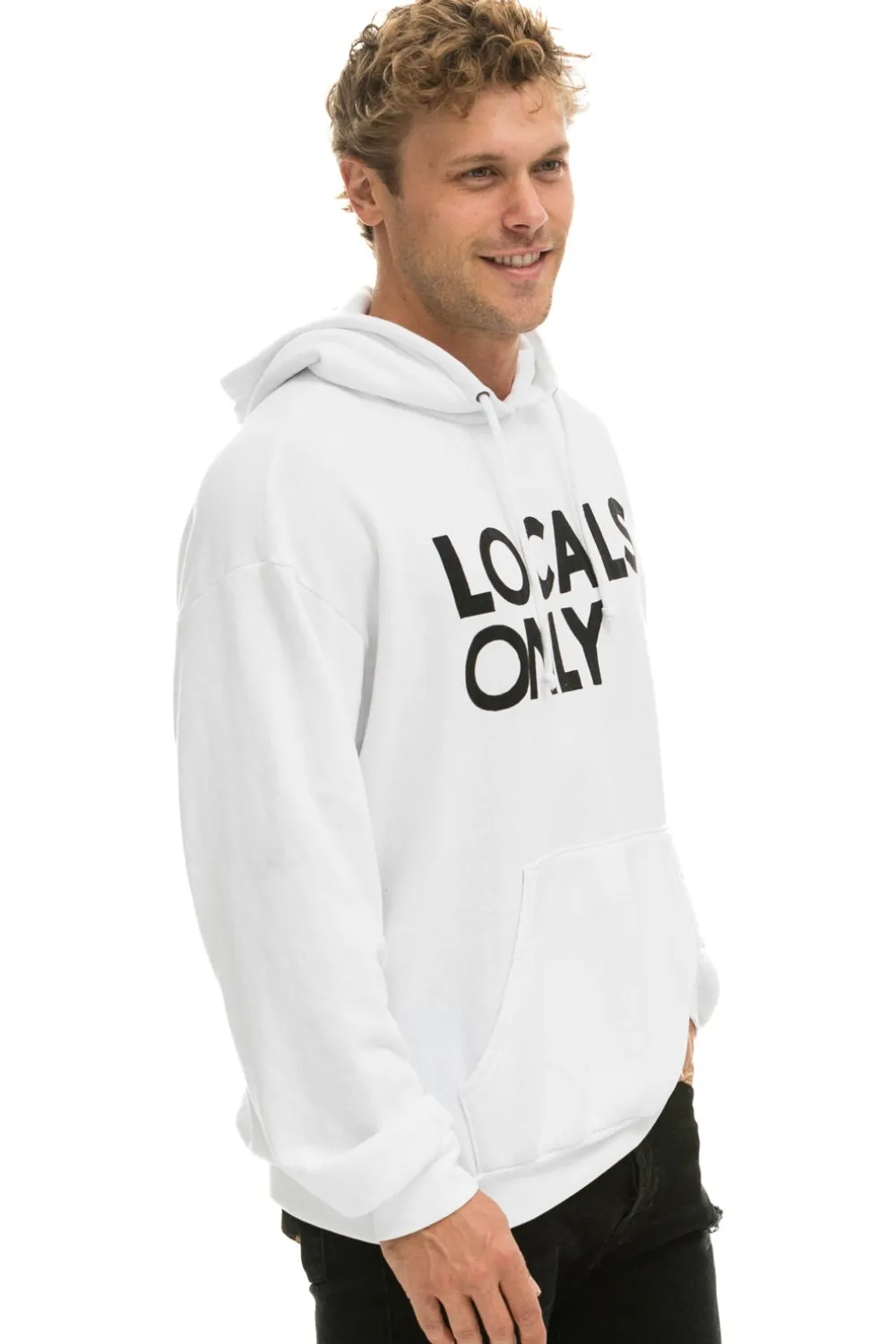 Hoodies | Hoodies | Aviator Nation LOCALS ONLY RELAXED PULLOVER HOODIE - WHITE