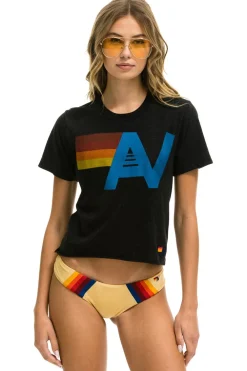 Boyfriend Tees | Tees | Aviator Nation LOGO BOYFRIEND TEE - BLACK