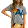 Boyfriend Tees | Tees | Aviator Nation LOGO BOYFRIEND TEE - HEATHER GREY HEATHERGREY