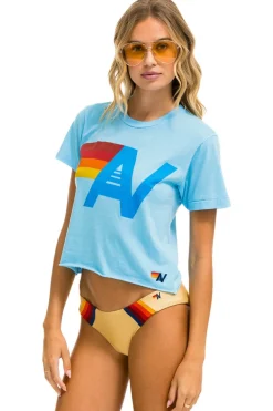 Boyfriend Tees | Tees | Aviator Nation LOGO BOYFRIEND TEE - SKY
