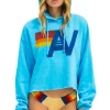 Hoodies | Aviator Nation LOGO CROPPED PULLOVER RELAXED HOODIE - NEON BLUE NEONBLUE