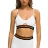 Activewear | Activewear | Aviator Nation LOGO ELASTIC KEYHOLE BRA - WHITE