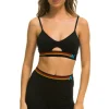 Activewear | Activewear | Aviator Nation LOGO ELASTIC KEYHOLE BRA - BLACK