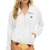 Sweatshirts | Sweatshirts | Aviator Nation LOGO EMBROIDERY HALF ZIP SWEATSHIRT - WHITE
