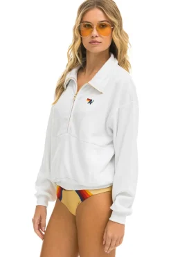 Sweatshirts | Sweatshirts | Aviator Nation LOGO EMBROIDERY HALF ZIP SWEATSHIRT - WHITE