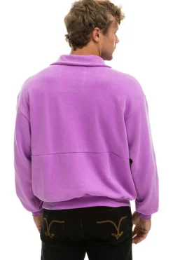 Sweatshirts | Sweatshirts | Aviator Nation LOGO EMBROIDERY HALF ZIP SWEATSHIRT - NEON PURPLE NEONPURPLE