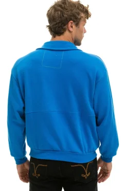 Sweatshirts | Sweatshirts | Aviator Nation LOGO EMBROIDERY HALF ZIP SWEATSHIRT - OCEAN