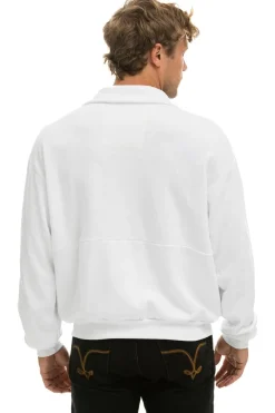 Sweatshirts | Sweatshirts | Aviator Nation LOGO EMBROIDERY HALF ZIP SWEATSHIRT - WHITE