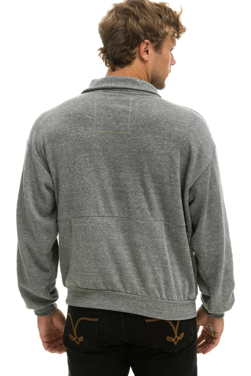Sweatshirts | Sweatshirts | Aviator Nation LOGO EMBROIDERY HALF ZIP SWEATSHIRT - HEATHER GREY HEATHERGREY